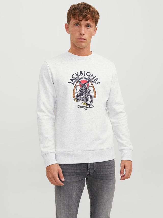 Jack & Jones Printed Crewn Neck Sweatshirt - 12244220