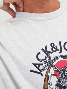 Jack & Jones Bedrukt Sweatshirt met ronde hals -White Melange - 12244220