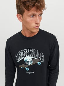 Jack & Jones Printed Crew neck Sweatshirt -Black - 12244220