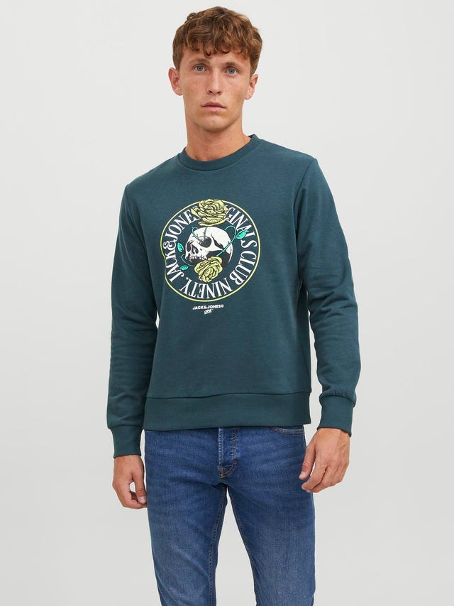 Jack & Jones Printet Sweatshirt med rund hals - 12244220