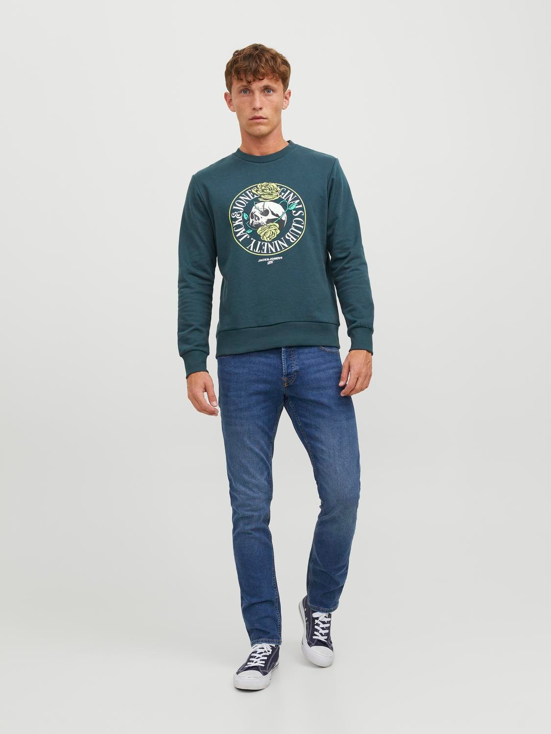 Jack & Jones Gedrukt Sweatshirt met ronde hals -Magical Forest - 12244220