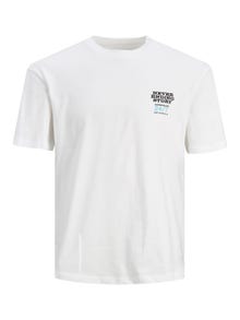 Jack & Jones Printed Crew neck T-shirt -Bright White - 12244559