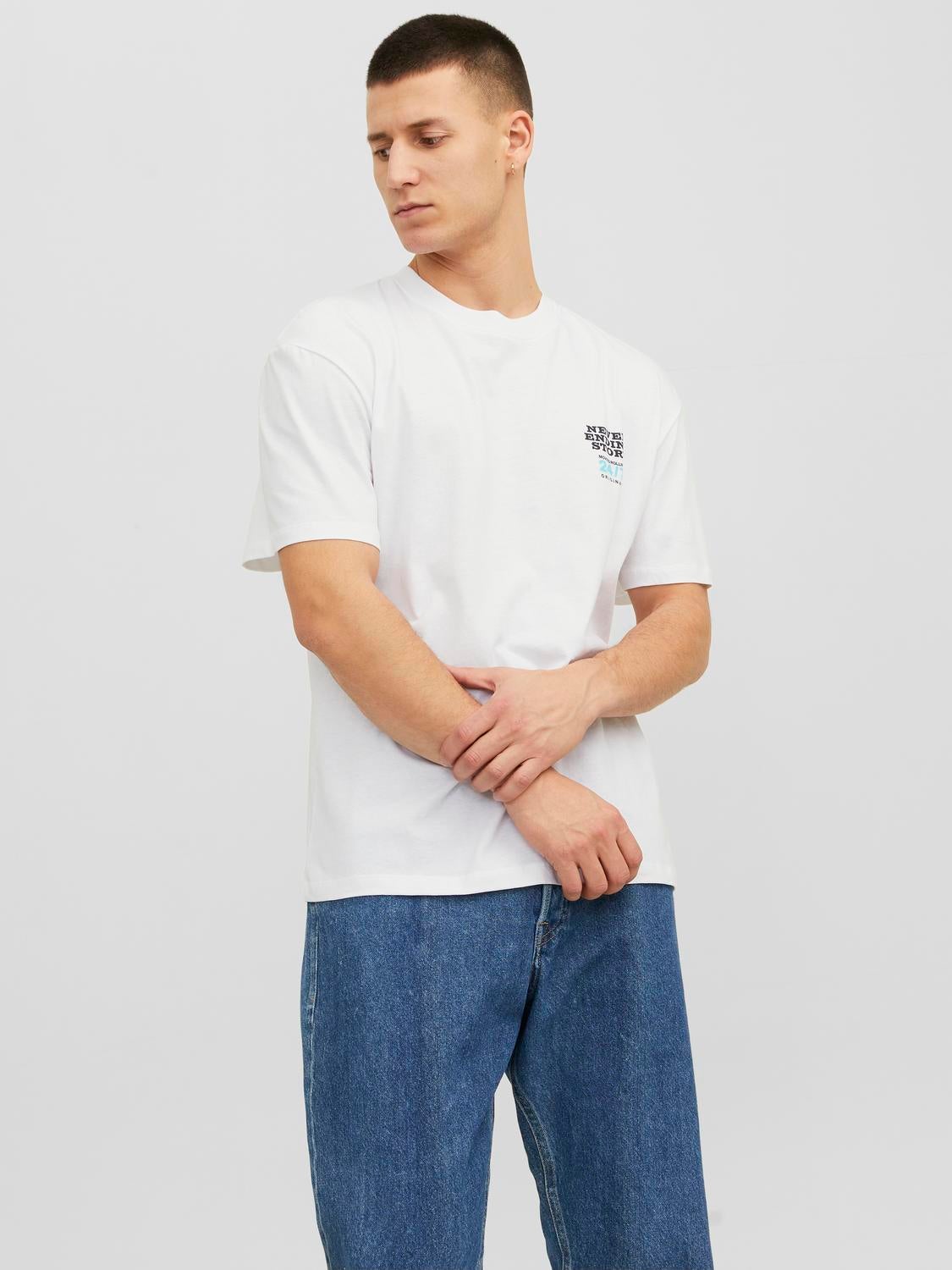 T-shirt Imprimé Col Rond - Jack & Jones - Modalova