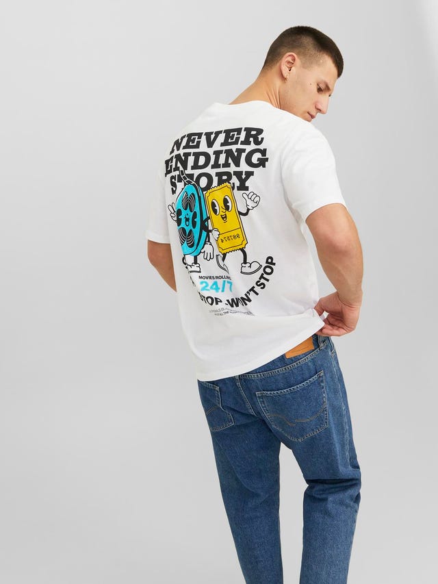 Jack & Jones Tryck Rundringning T-shirt - 12244559
