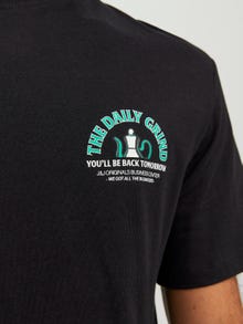Jack & Jones Printed Crew neck T-shirt -Black - 12244559