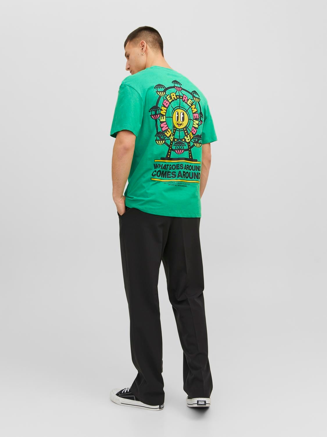 Jack & Jones Tryck Rundringning T-shirt -Holly Green - 12244559
