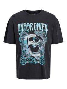 Jack & Jones Printed Crew neck T-shirt -Black Onyx - 12244827
