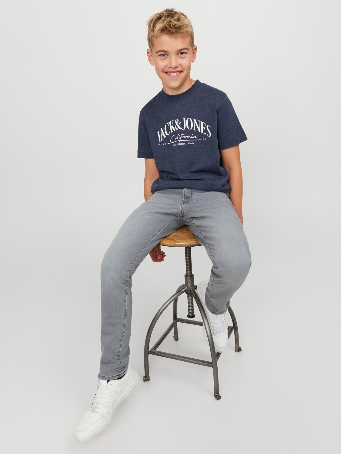 Jack & Jones JJIWHGLENN JJICON SQ 134 Jeans slim fit Per Bambino -Grey Denim - 12244884
