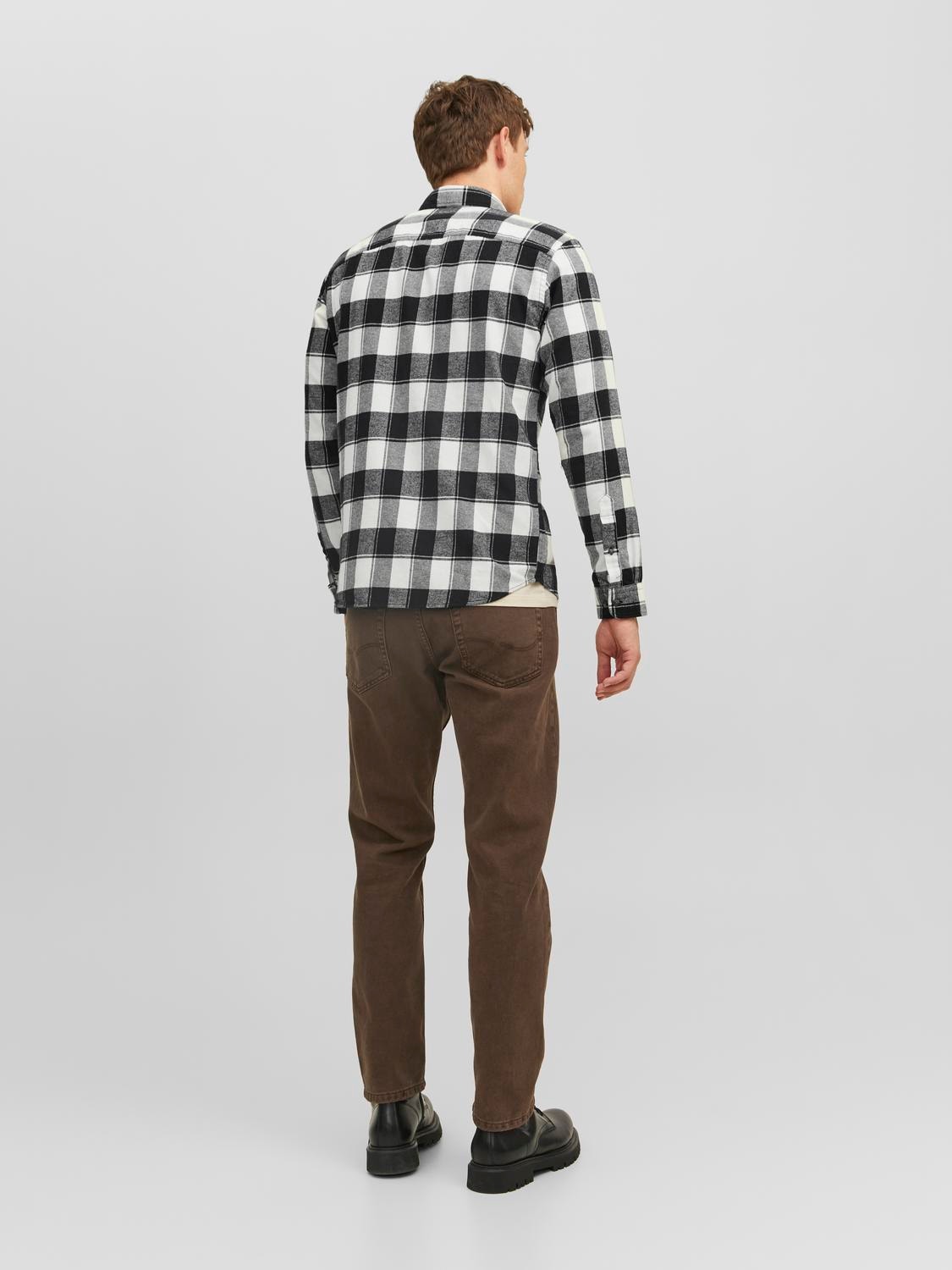 Jack & Jones Chemise à carreaux Slim Fit -Cloud Dancer - 12245084