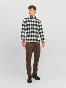 Jack & Jones Slim Fit Rutete skjorte -Cloud Dancer - 12245084