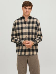 Jack & Jones Slim Fit Rutete skjorte -Crockery - 12245084