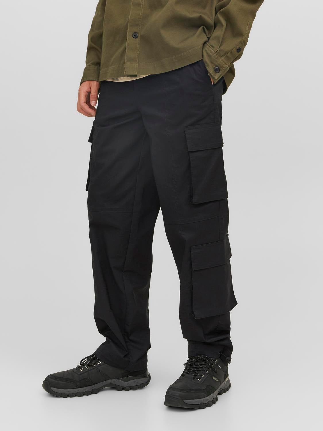Summer Men's High Waist Pant Elastic Plus Size Clothing 6XL Cargo Pant Men Many  Pockets Loose Work Pants Male Straight Trousers