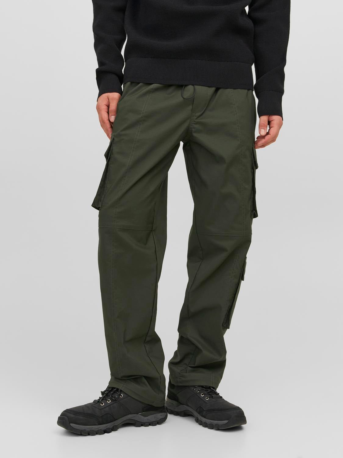 Wide Fit Cargo trousers | Dark Green | Jack & Jones®