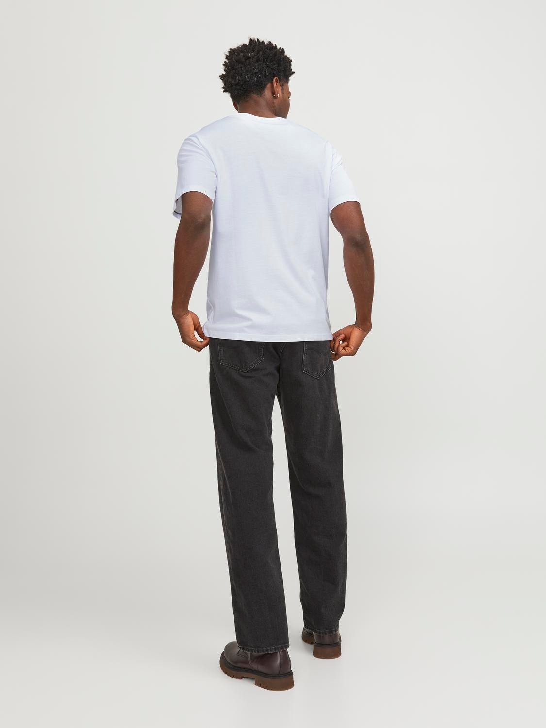 Jack & Jones Basic Apskritas kaklas Marškinėliai -White - 12245087