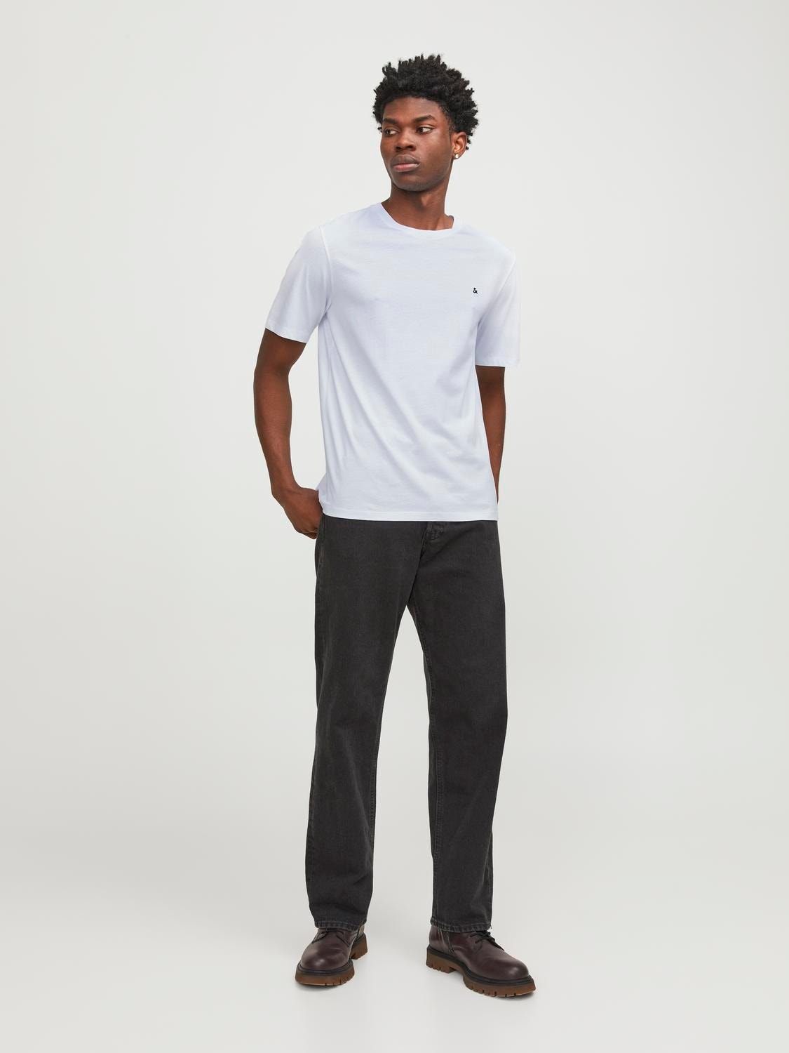 Jack & Jones Basic Apskritas kaklas Marškinėliai -White - 12245087