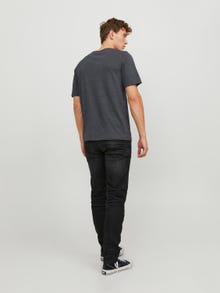 Jack & Jones Sima Környak Trikó -Dark Grey Melange - 12245087