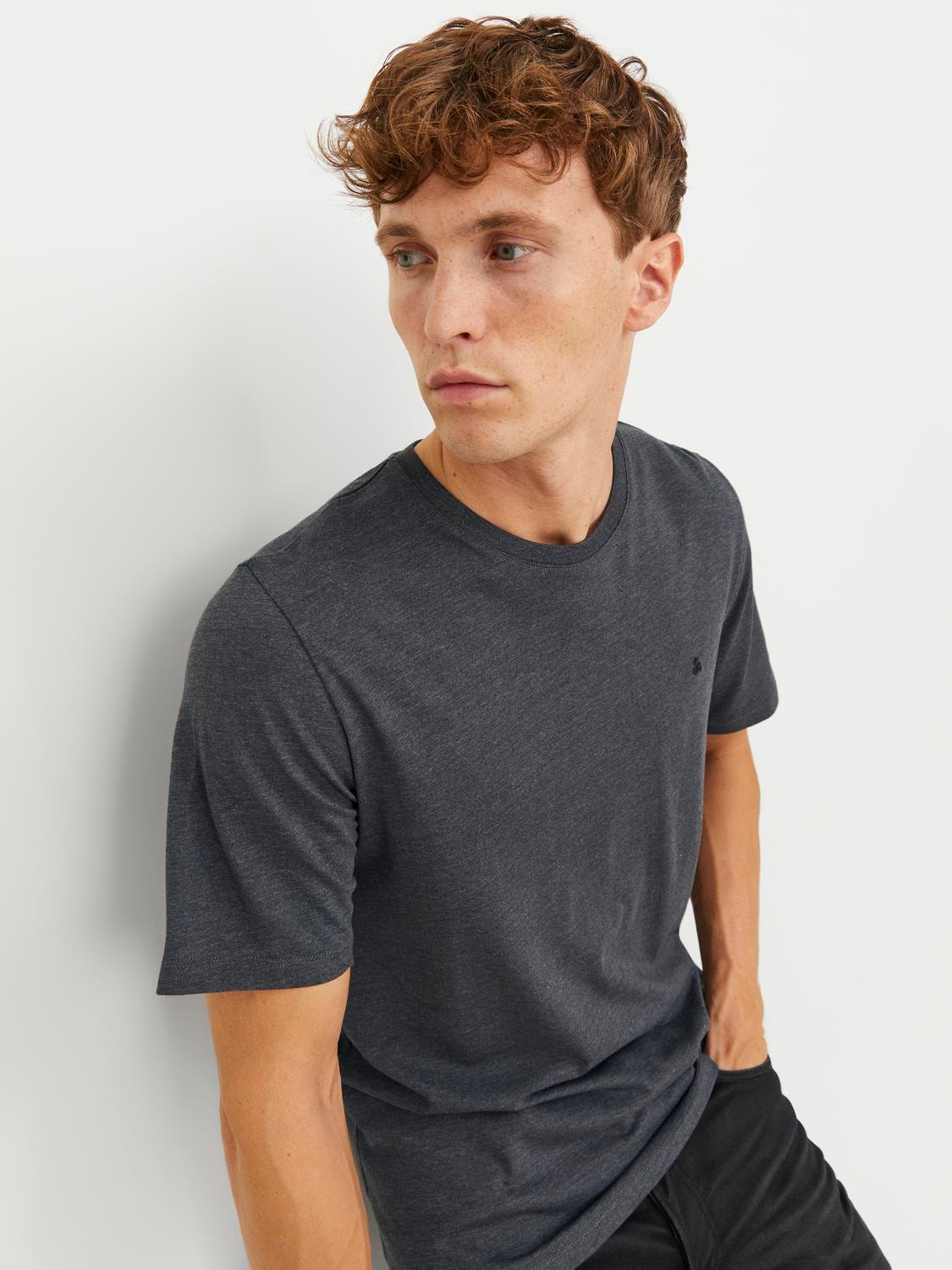 Jack & Jones Camiseta Basic Cuello redondo -Dark Grey Melange - 12245087