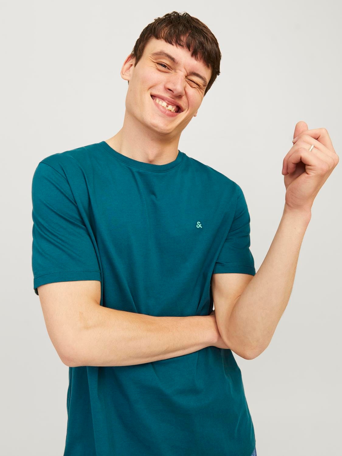 Jack & Jones Basic Okrągły dekolt T-shirt -Deep Teal - 12245087