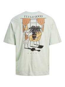 Jack & Jones Bedrukt Ronde hals T-shirt -Celadon - 12245262