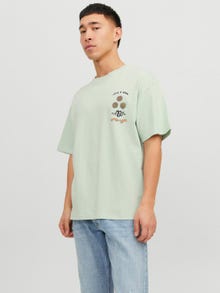 Jack & Jones Printet Crew neck T-shirt -Celadon - 12245262