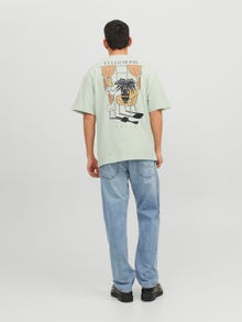 Jack & Jones Printet Crew neck T-shirt -Celadon - 12245262