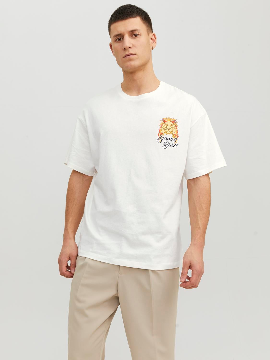 T-shirt Imprimé Col Rond - Jack & Jones - Modalova