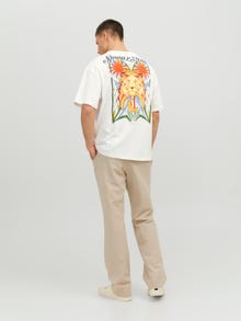 Jack & Jones Printed Crew neck T-shirt -Cloud Dancer - 12245266