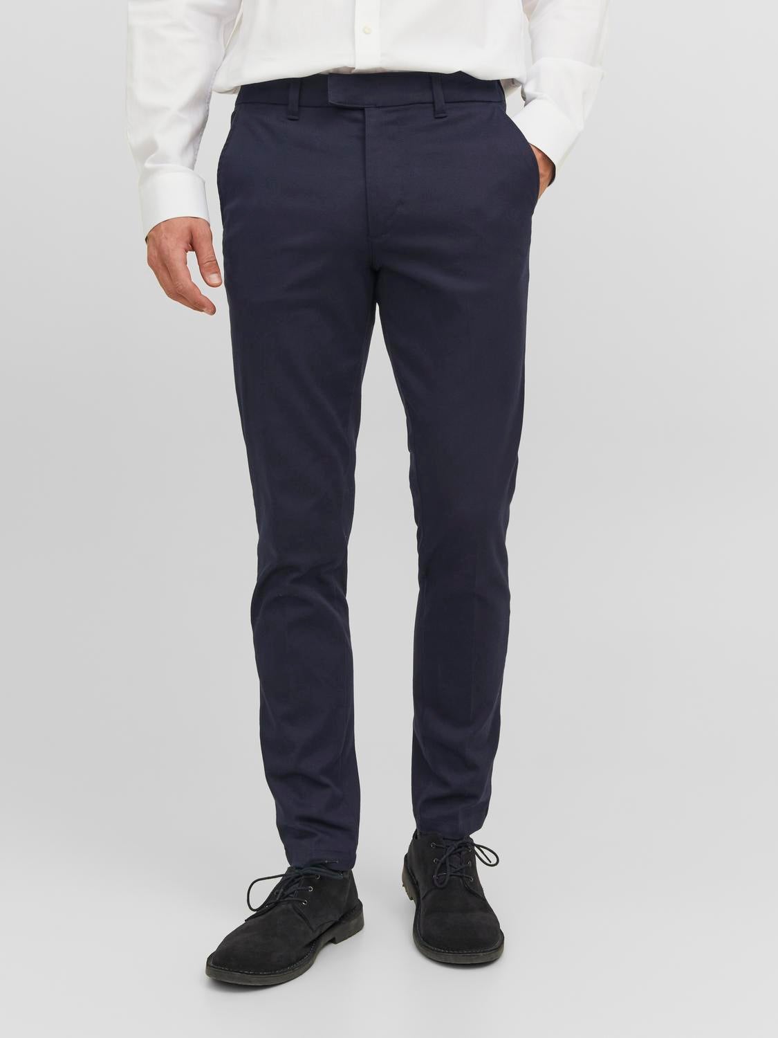 Jack & Jones Premium slim jersey suit pants in navy | ASOS