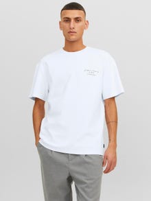 Jack & Jones Printet Crew neck T-shirt -Bright White - 12245400