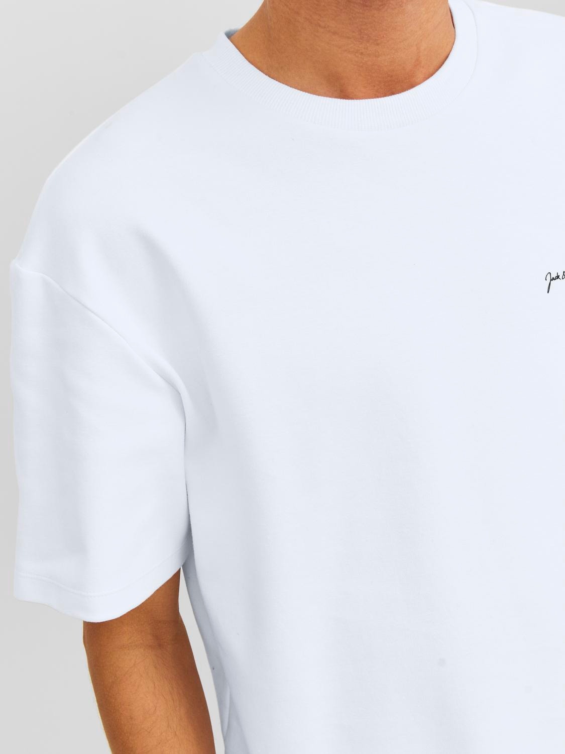 Jack & Jones Printet Crew neck T-shirt -Bright White - 12245400