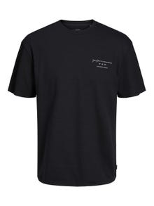 Jack & Jones Bedrukt Ronde hals T-shirt -Black - 12245400