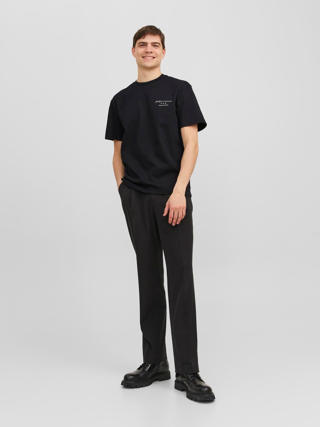 Jack & Jones Potištěný Kruhový výstřih Tričko -Black - 12245400