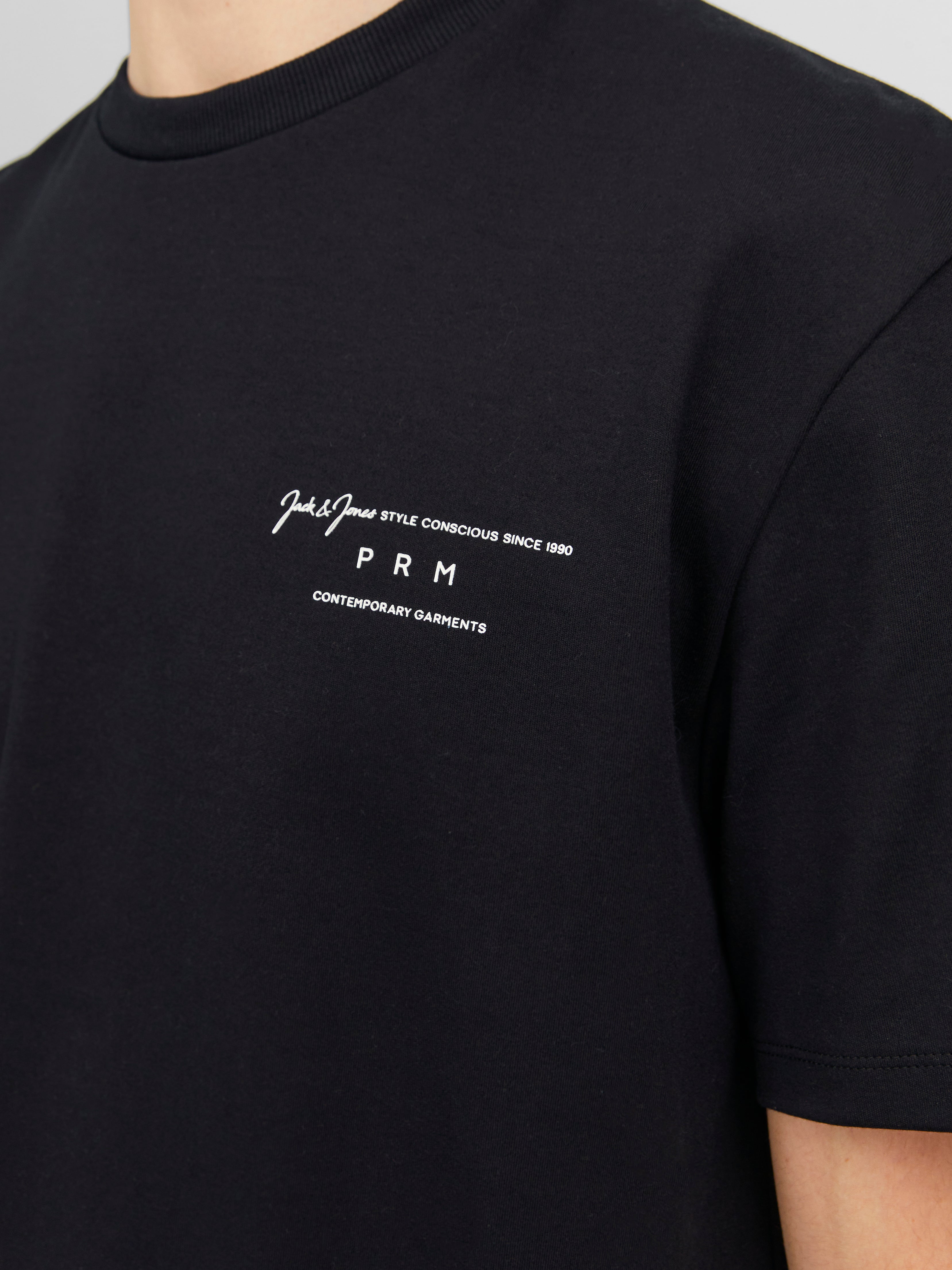 Printed Crew neck T-shirt | Black | Jack & Jones®