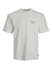 Jack & Jones Printed Crew neck T-shirt -Snow White - 12245400