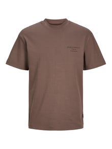 Jack & Jones Tryck Rundringning T-shirt -Coffee Quartz - 12245400