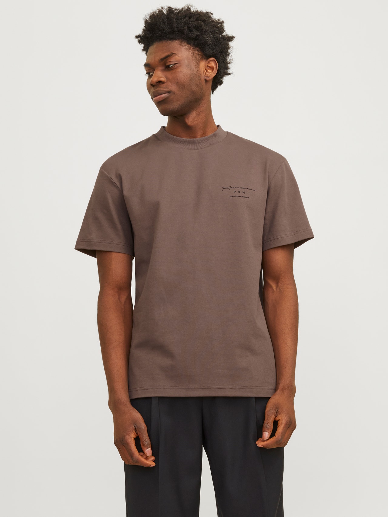 Jack & Jones Gedrukt Ronde hals T-shirt -Coffee Quartz - 12245400