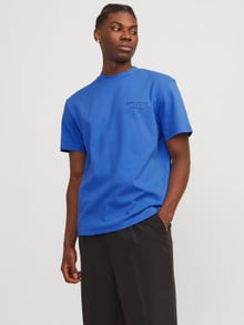 Jack & Jones Trykk O-hals T-skjorte -Palace Blue - 12245400