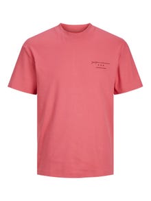 Jack & Jones Gedrukt Ronde hals T-shirt -Rapture Rose - 12245400