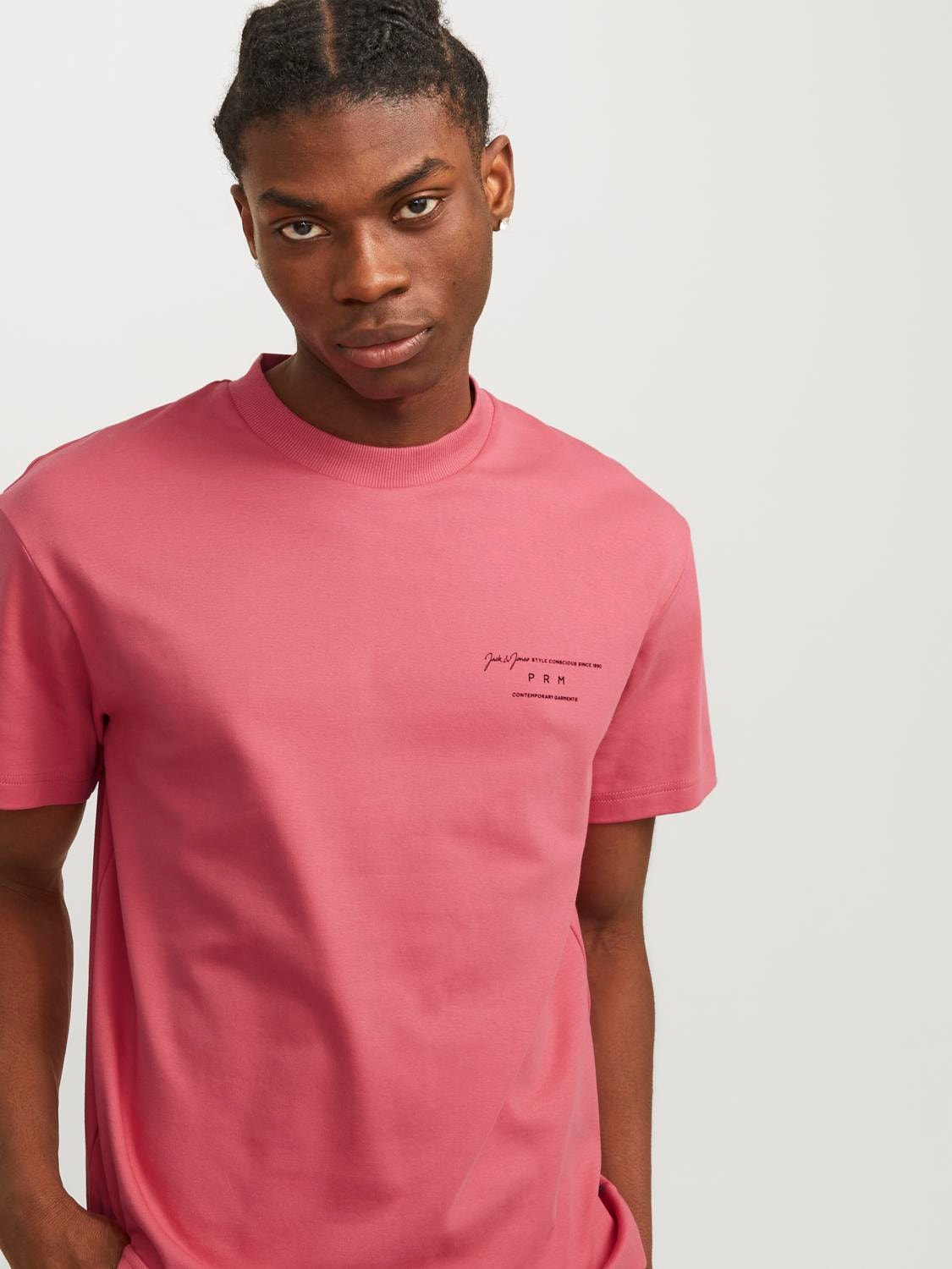 Jack & Jones Gedrukt Ronde hals T-shirt -Rapture Rose - 12245400