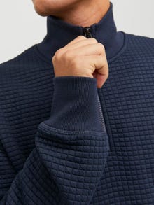 Jack & Jones Plain Half Zip Sweatshirt -Navy Blazer - 12245404