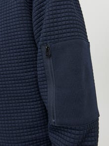 Jack & Jones Ensfarvet Sweatshirt med halv lynlås -Navy Blazer - 12245404