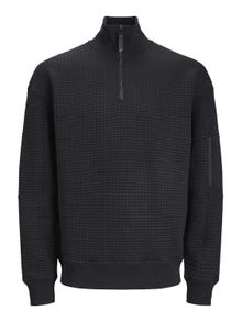 Jack & Jones Vanlig Genser med halv glidelås -Black - 12245404