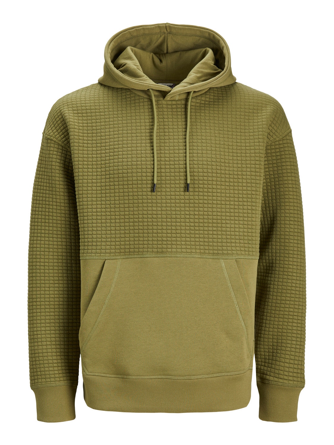 Jack & Jones Plain Hoodie -Olive Branch - 12245407