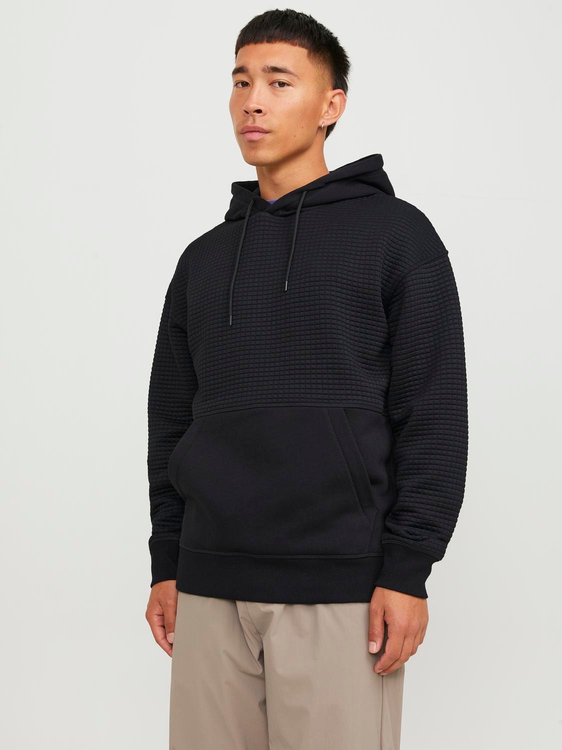 Jack & Jones Bez vzoru Mikina s kapucí -Black - 12245407