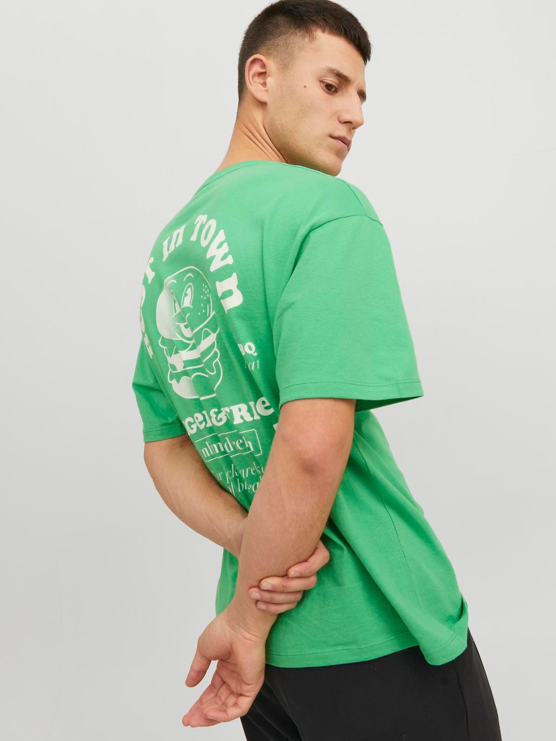 Jack & Jones Gedruckt Rundhals T-shirt -Island Green - 12245412