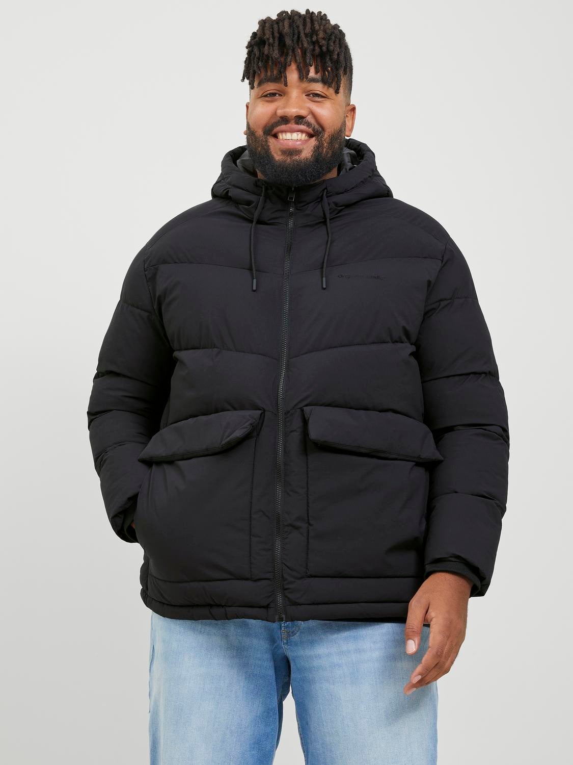 Men Plus Size Fur Trim Hooded Down Padded Jacket - Winter Clothes