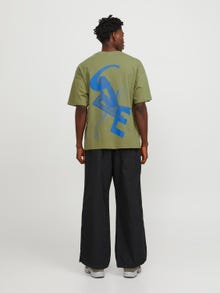 Jack & Jones Printed Crew neck T-shirt -Olive Branch - 12245434