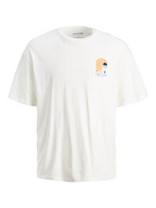 Jack & Jones Gedrukt Ronde hals T-shirt -Cloud Dancer - 12245471