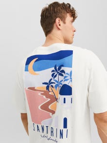 Jack & Jones Painettu Pyöreä pääntie T-paita -Cloud Dancer - 12245471