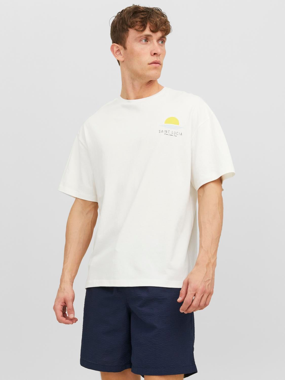 T-shirt Imprimé Col Rond - Jack & Jones - Modalova